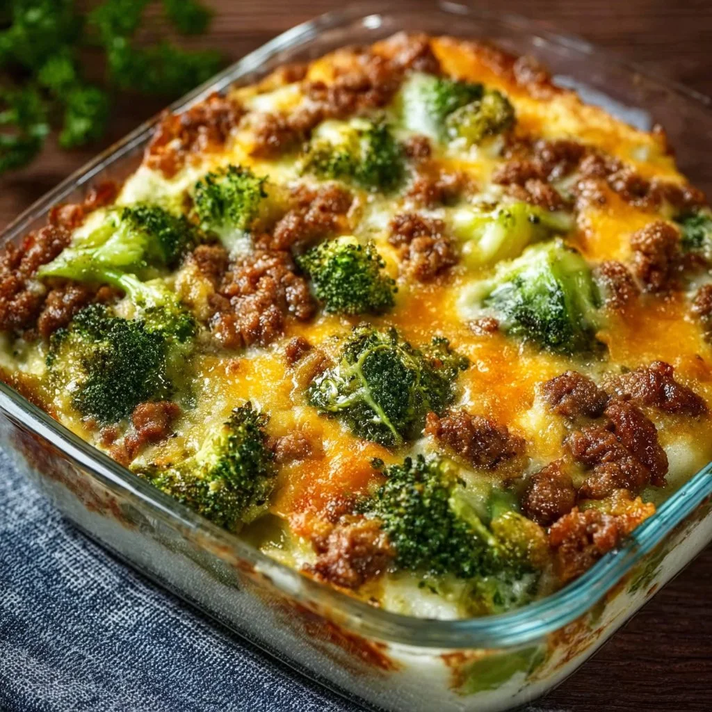 Fitness Casserole with Broccoli and Ground Meat