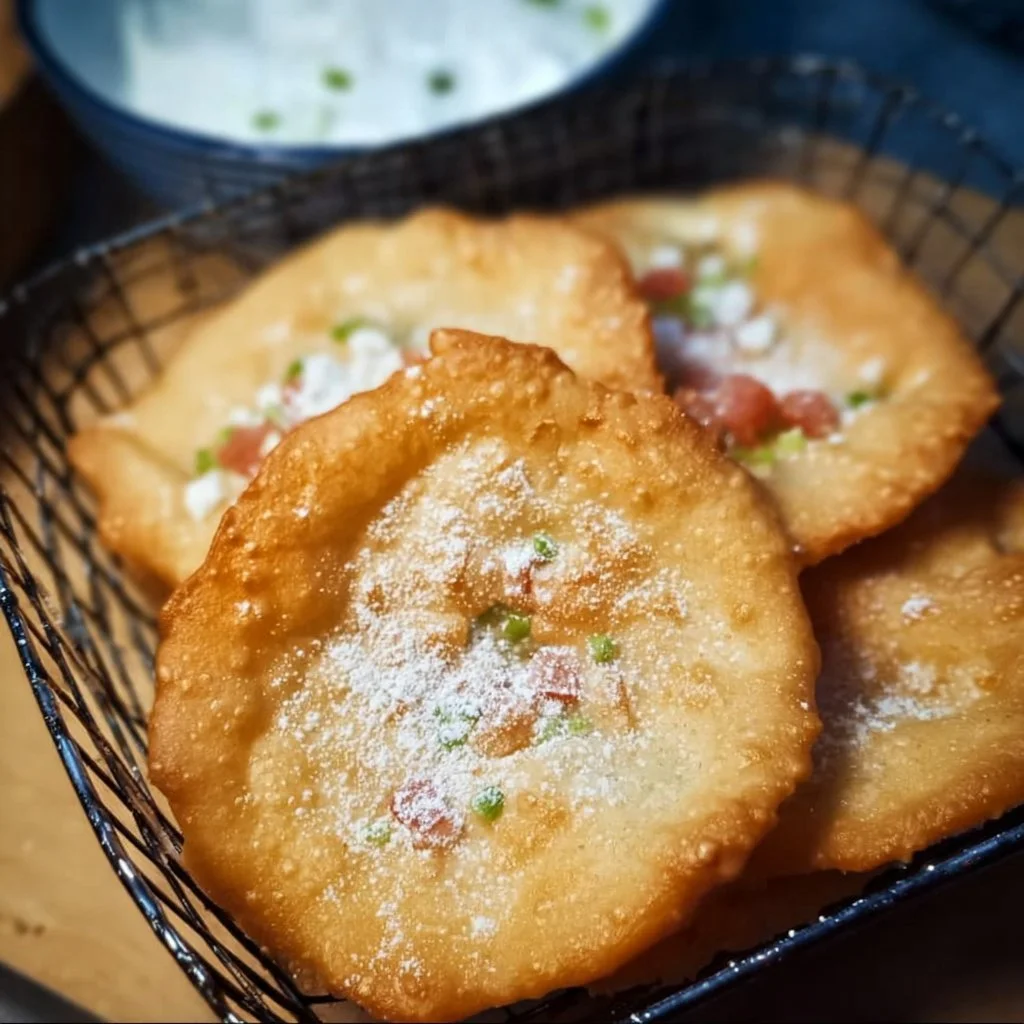 Leckere Langos aus der Heißluftfritteuse - knusprig und goldbraun