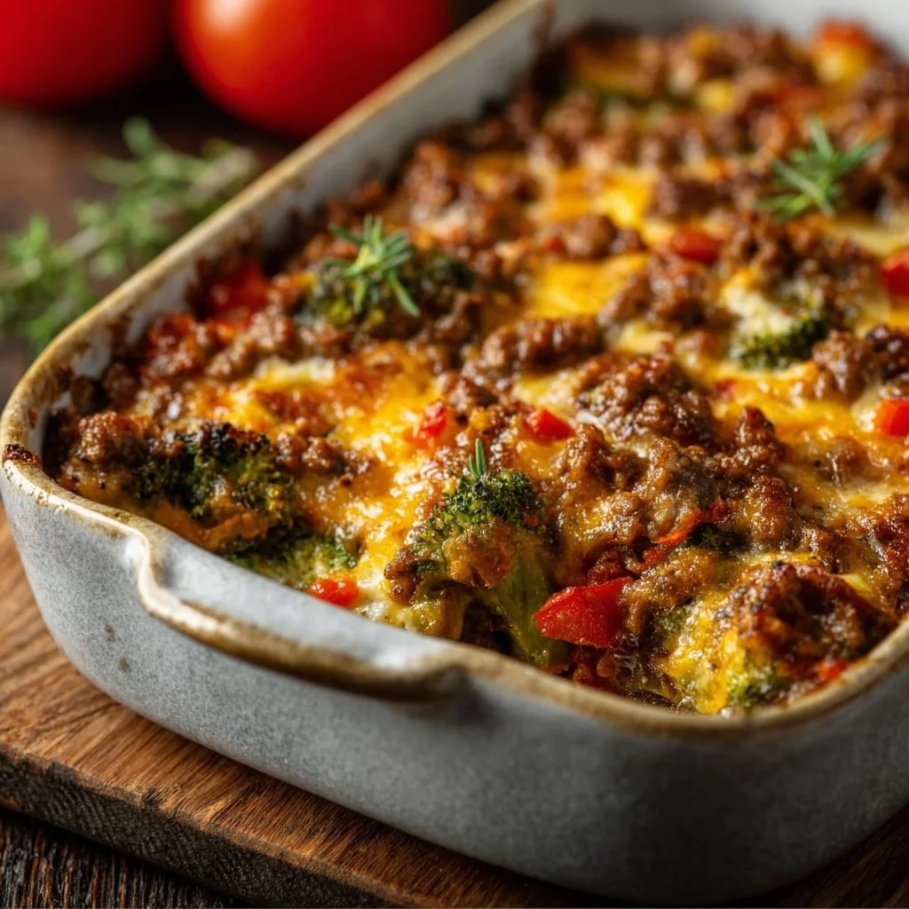 Low-Carb Hackfleisch-Gemüse-Auflauf