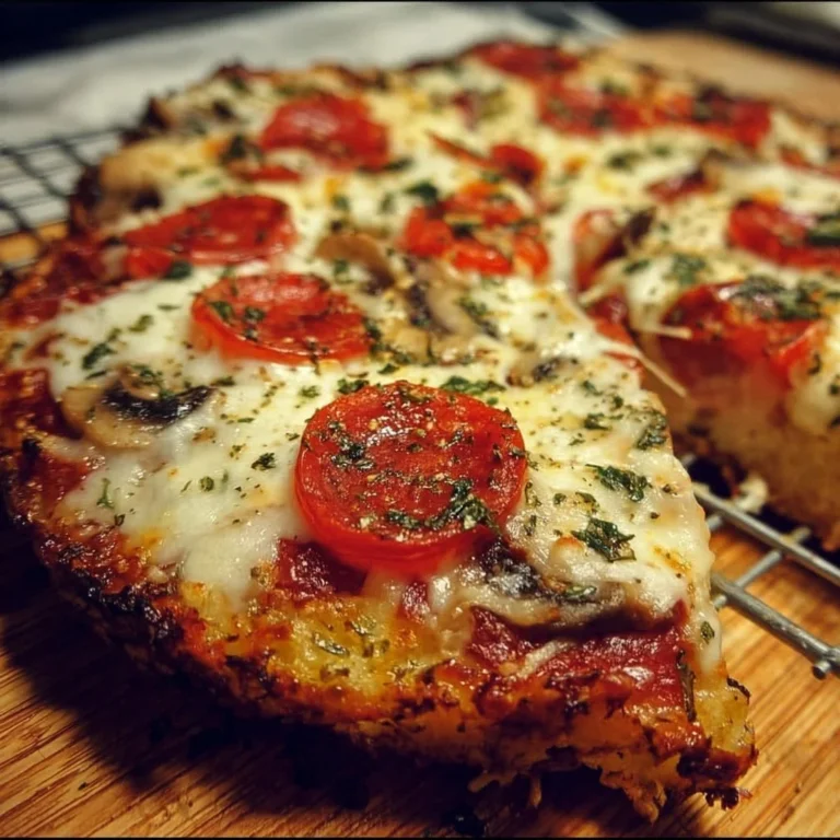 Low Carb Schüttelpizza auf einem Teller mit frischen Zutaten